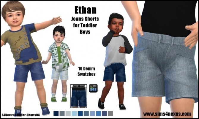 Sims 4 Ethan denim shorts by SamanthaGump at Sims 4 Nexus