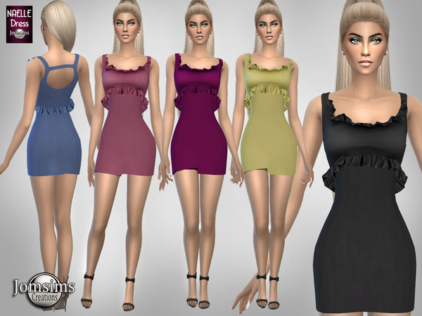 Sims 4 Naelle dress by jomsims at TSR