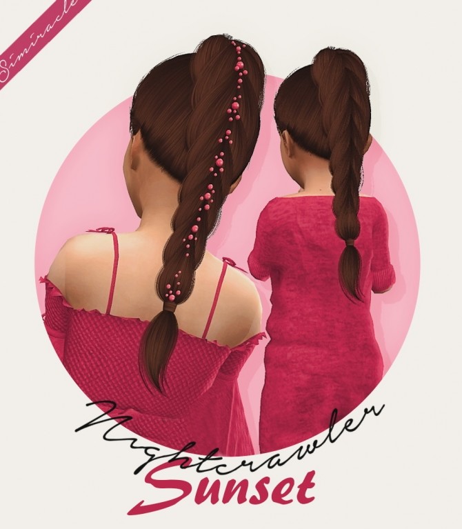 Sims 4 Nightcrawler Sunset hair K+T at Simiracle