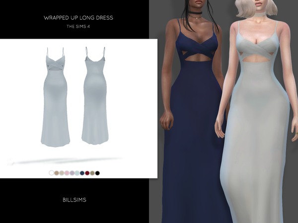 Sims 4 Wrapped Up Long Dress by Bill Sims at TSR