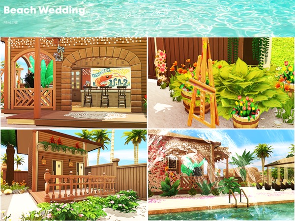 Sims 4 Beach Wedding venue by Pralinesims at TSR