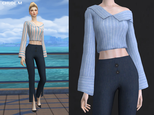 Sims 4 Blouse F 04 by ChloeMMM at TSR