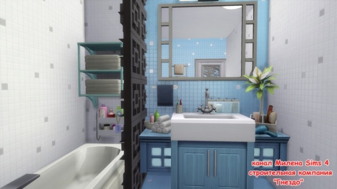 Sims 4 Blue bathroom at Sims by Mulena