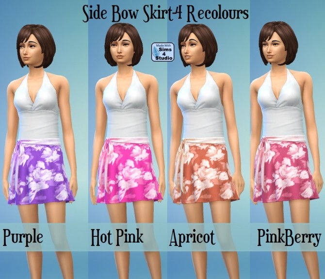 Sims 4 Bow Tie Skirt 4 Colours by wendy35pearly at Mod The Sims