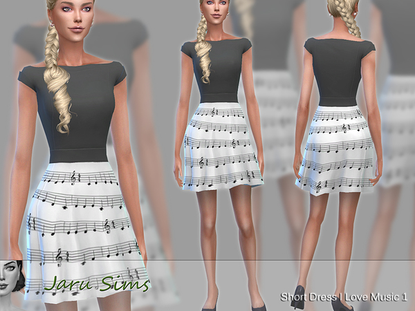 Sims 4 I Love Music Dress by Jaru Sims at TSR