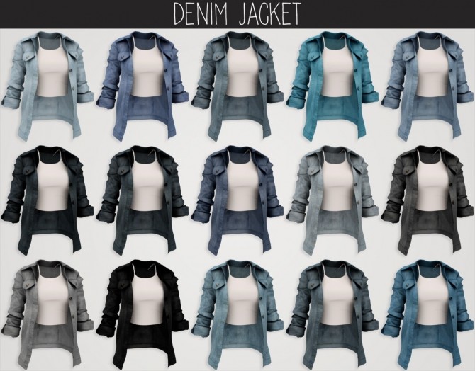 Sims 4 Denim jacket & jeans belt at Elliesimple