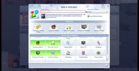 Make Hidden Holiday Traditions Selectable by EP1CxEMAN08 at Mod The Sims