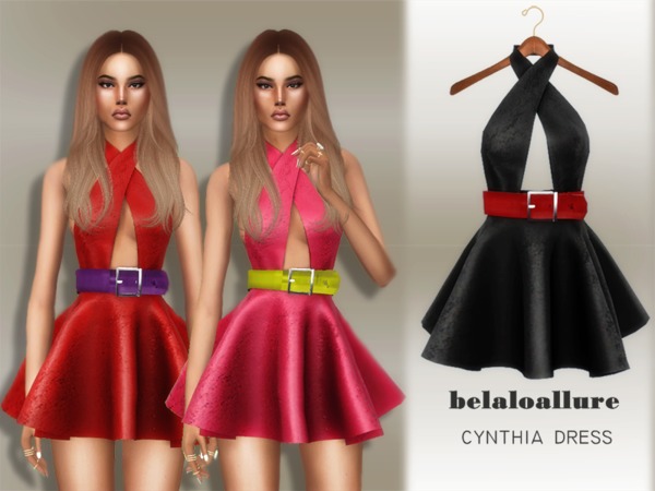 Sims 4 Belaloallure cynthia dress by belal1997 at TSR
