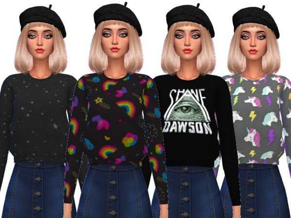 Sims 4 Super Kawaii Sweaters by Wicked Kittie at TSR