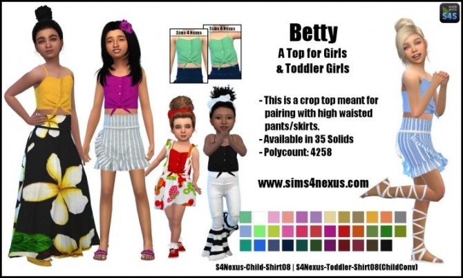 Sims 4 Betty top by SamanthaGump at Sims 4 Nexus