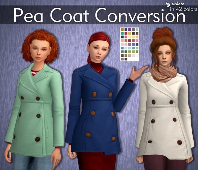 Sims 4 EP05 Pea Coat Conversion at Tukete