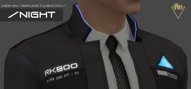 Sims 4 RK800 Connor Jacket RE TEXTURED by LadySpira at Mod The Sims