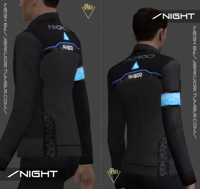Sims 4 RK800 Connor Jacket RE TEXTURED by LadySpira at Mod The Sims