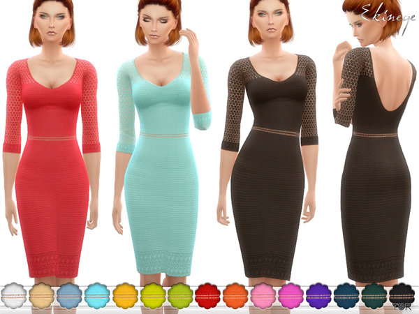 Sims 4 Crochet Dress by ekinege at TSR