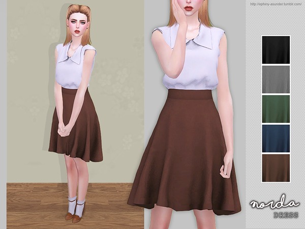 Sims 4 Norda Dress by Screaming Mustard at TSR