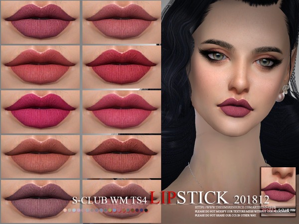 Sims 4 Lipstick 201812 by S Club WM at TSR