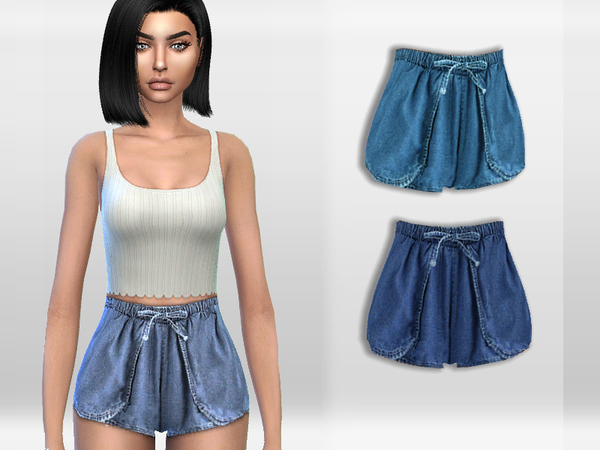 Sims 4 Comfy Denim Shorts by Puresim at TSR