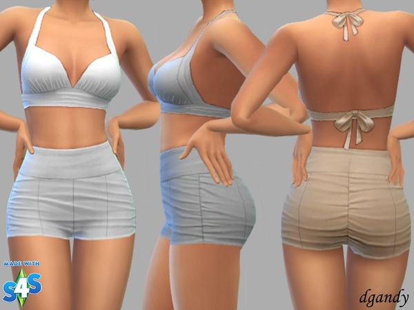 Sims 4 Shorts and Halter Top Claire by dgandy at TSR