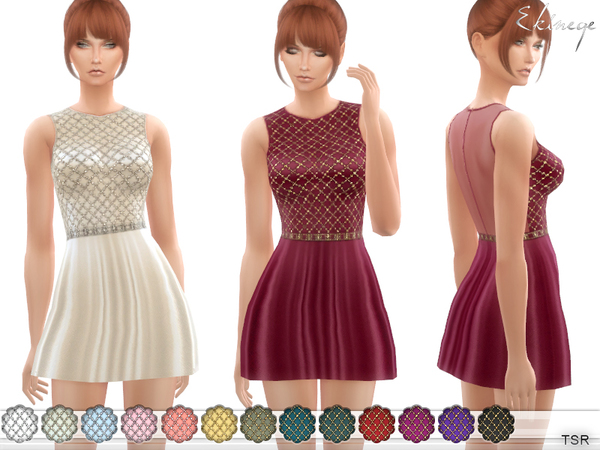 Sims 4 Embellished Dress by ekinege at TSR