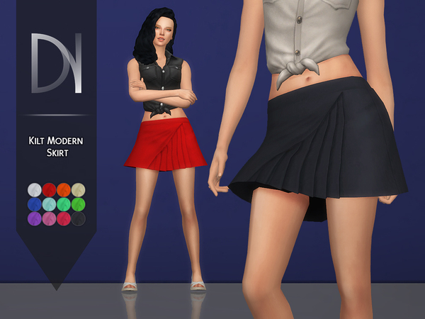 Sims 4 Kilt Modern Skirt by DarkNighTt at TSR