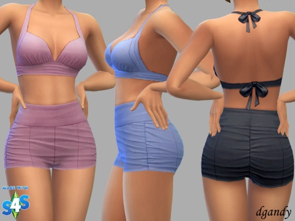 Sims 4 Shorts and Halter Top Claire by dgandy at TSR