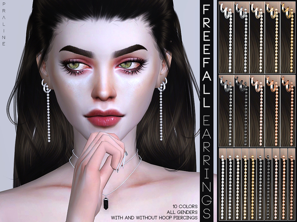 Sims 4 Freefall Earrings by Pralinesims at TSR