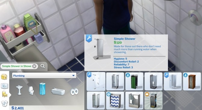 Sims 4 Modern Simple Shower by Jokerman at Mod The Sims
