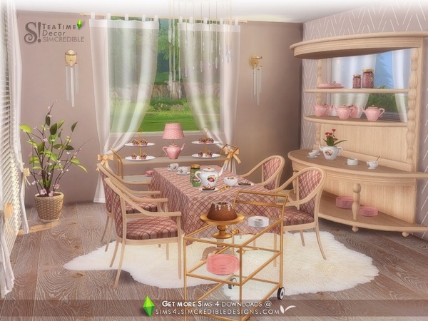 Sims 4 Tea Time Decor by SIMcredible at TSR