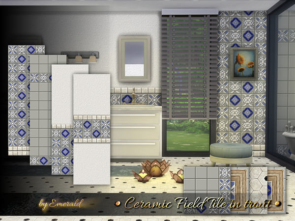 Sims 4 Ceramic Field Tile in trout by emerald at TSR