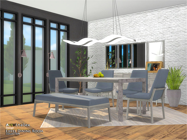 Sims 4 Eiffel Dining Room by ArtVitalex at TSR