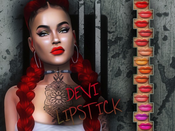 Sims 4 Devi Lipstick by KatVerseCC at TSR