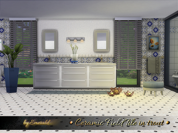 Sims 4 Ceramic Field Tile in trout by emerald at TSR