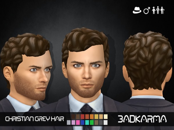 Sims 4 Christian Grey Hair by BADKARMA at TSR