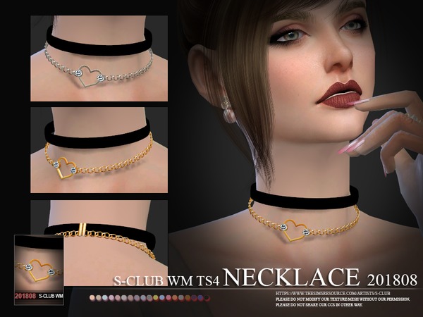 Sims 4 Necklace F 201808 by S Club WM at TSR