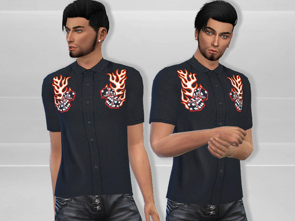 Sims 4 Embroidered Shirt by Puresim at TSR