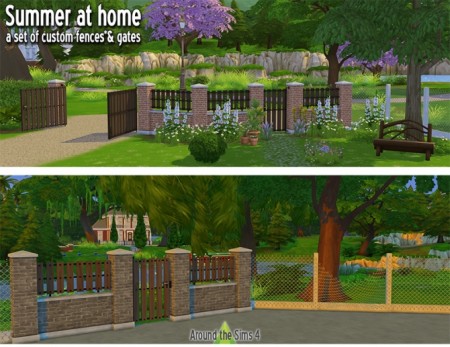 Home fence & gates by Sandy at Around the Sims 4