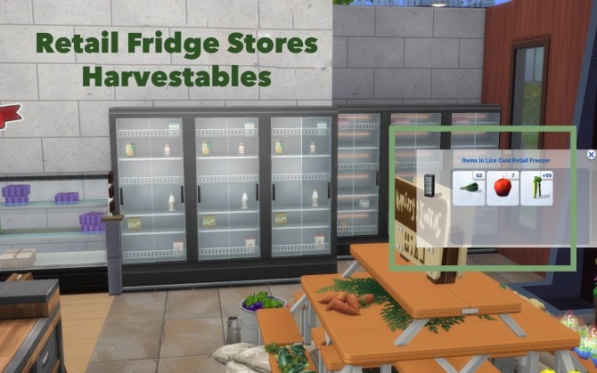Sims 4 Retail Fridge Holds Harvestables by emilypl27 at Mod The Sims