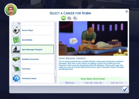 Sports Massage Therapist Career by tumblrpotato at Mod The Sims