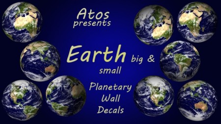 Earth Planetary Wall Decals by Atos at Mod The Sims