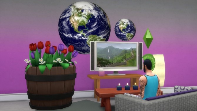 Sims 4 Earth Planetary Wall Decals by Atos at Mod The Sims