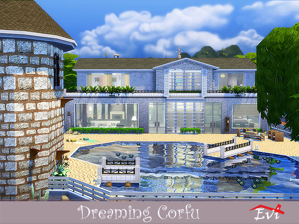 Sims 4 Dreaming Corfu house by evi at TSR