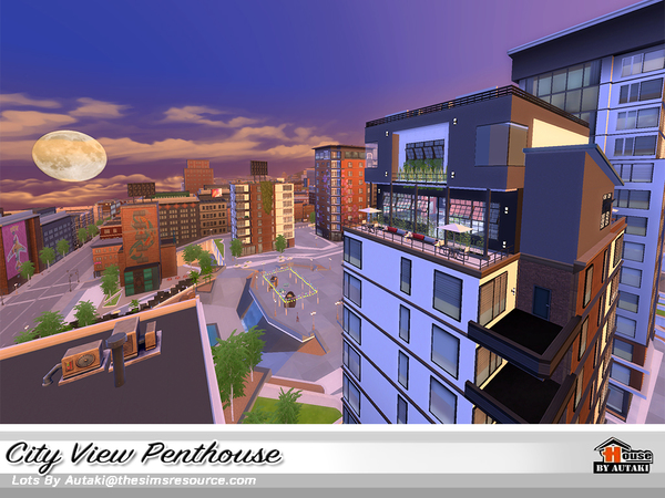 Sims 4 City View Penthouse by autaki at TSR
