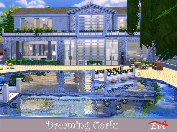 Sims 4 Dreaming Corfu house by evi at TSR