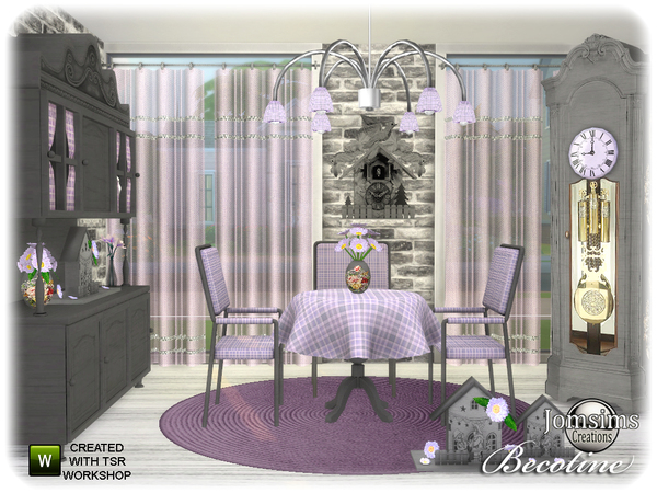 Sims 4 Becotine dining room by jomsims at TSR