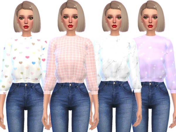 Sims 4 Tumblr Themed Crop Tops 5 by Wicked Kittie at TSR