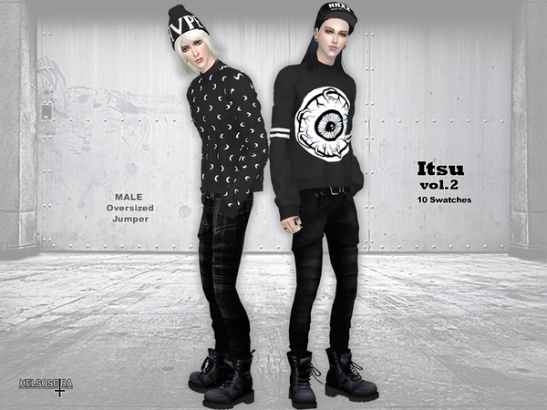 Sims 4 ITSU Vol2 Oversized Jumper by Helsoseira at TSR