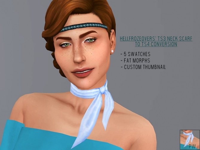 Sims 4 Hellfrozeover’s TS3 Neck Scarf To TS4 Conversion at PW’s Creations