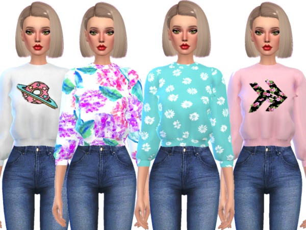 Sims 4 Tumblr Themed Crop Tops 5 by Wicked Kittie at TSR