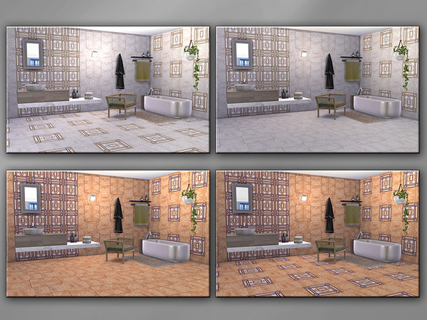 Sims 4 MB Trendy Tile Granite Inspiration SET by matomibotaki at TSR