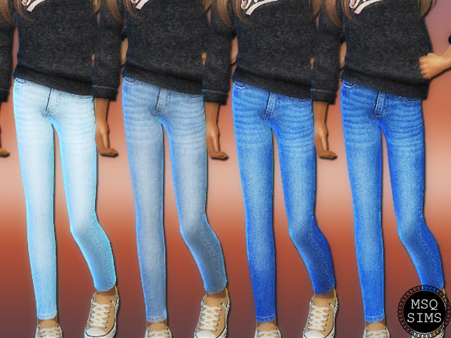 Sims 4 Girls Denim Jeans 01 at MSQ Sims